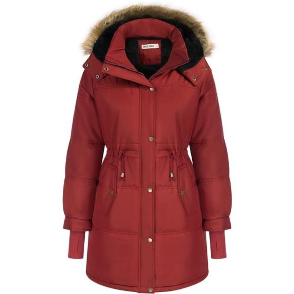 Women's Winter Coats Removable Hood Windproof Waterproof Faux Fur Jackets